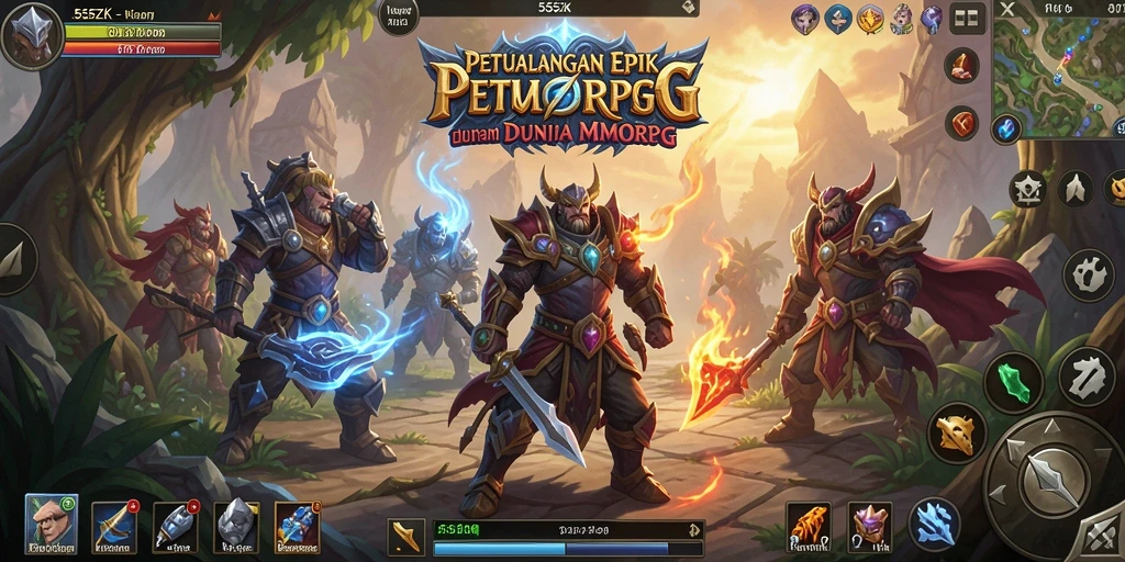 Tampilan menarik dari gameplay MMORPG 555ZK yang penuh aksi.