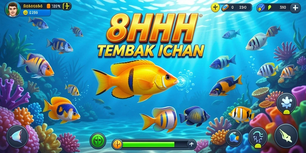 Tampilan gameplay seru dalam game Tembak Ikan 8HHH.