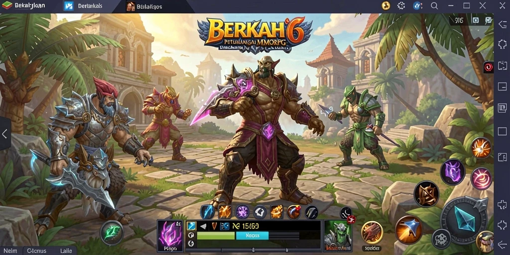Tangkapan layar menampilkan pertarungan seru dalam game MMORPG.
