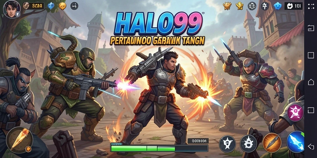 Tampilan pertarungan epik di HALO99 dengan grafis menarik.
