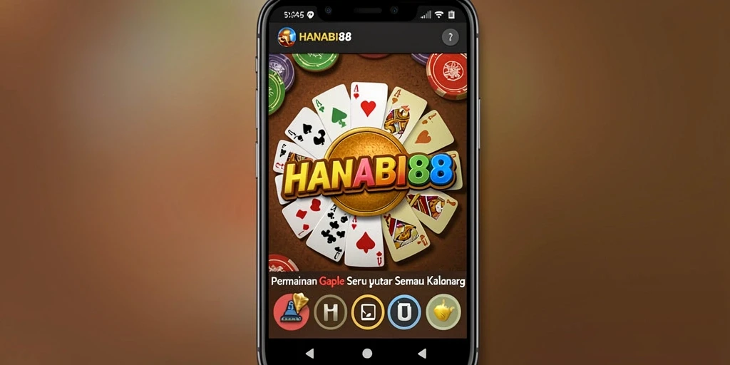 Tampilan gameplay seru dari HANABI88 dengan suasana permainan Gaple.