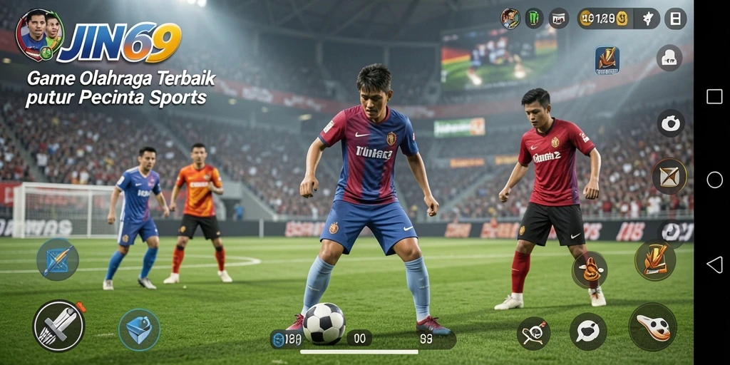 Tampilan gameplay JIN69 dengan aksi olahraga yang seru.