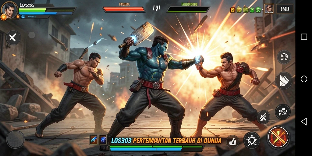 Gambaran pertarungan epik dalam LOS303 dengan karakter yang kuat.