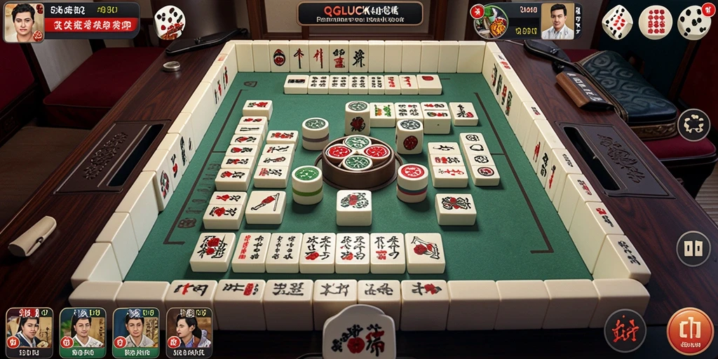 Tangkapan layar QGLUCK menunjukkan gameplay Mahjong yang menarik dan penuh tantangan.