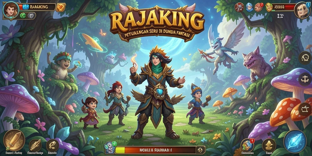 Gameplay seru RAJAKING dengan grafis menawan dan misi menantang.