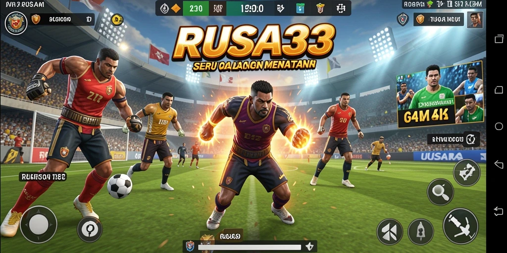 Screenshot gameplay RUSA33 menampilkan aksi seru di lapangan.