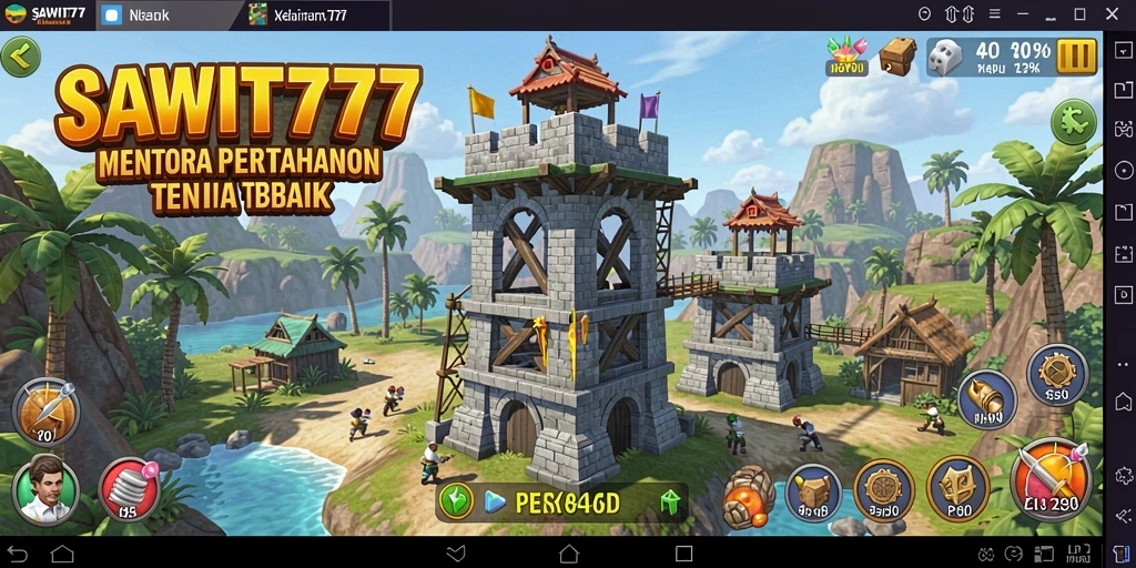 Tangkapan layar mendebarkan dari gameplay SAWIT777 Tower Defense.